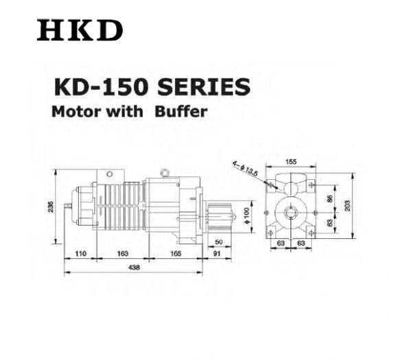 KD-150 SERIES | Crane Geared Motor - Image 2