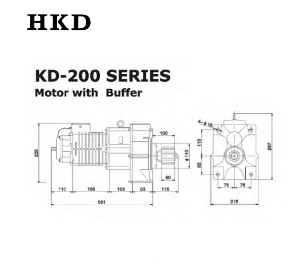 KD-200 SERIES | Crane Geared Motor - Image 2
