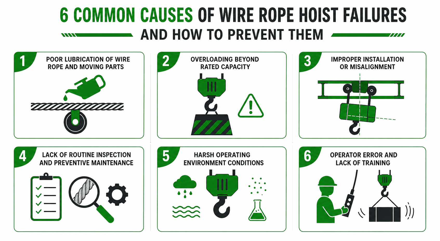 6 Common Wire Rope Hoist Failures and How to Prevent Them
