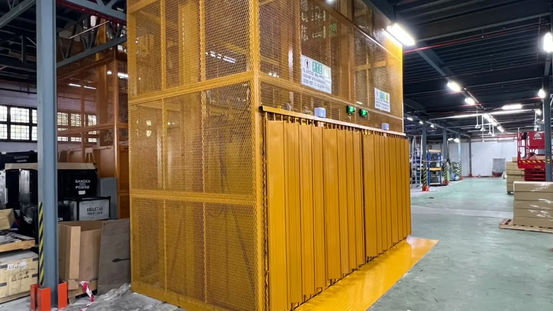 Steel and Mesh Goods Hoist Enclosure